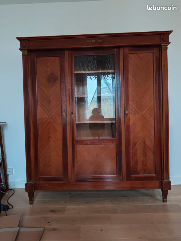 Vaisselier art déco en bois massif