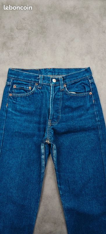 Jean Levi's 501 vintage 1993 Made in USA |W24 L30 FR34| Straight pants droit old aged bleu (image 6)
