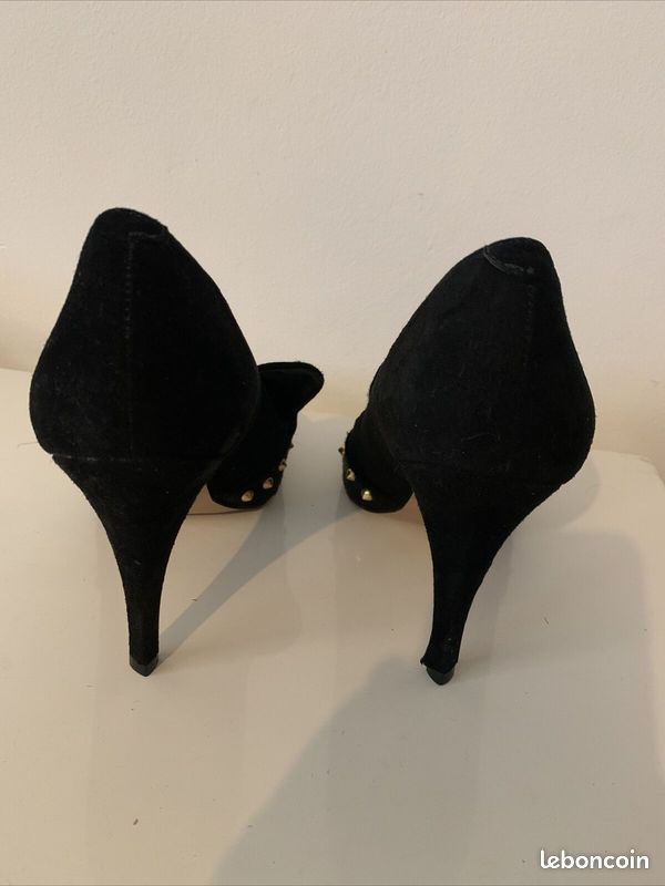 Chaussures Bottines en Cuir à Poils Noirs Cosmo Paris P39 (image 9)