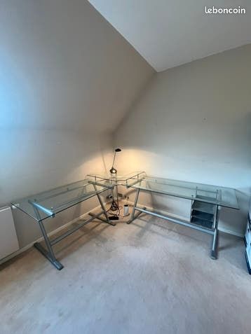 Beau bureau d'angle en verre (image 11)