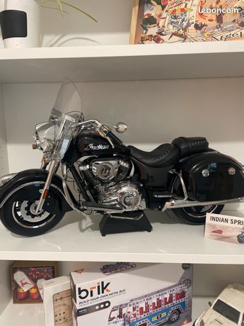 Maquette Ancienne Moto Indienne En Fer - Jouet Collection - Handmade Spain