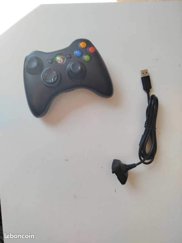 Manette Microsoft Xbox 360 fat noire Officielle en boite console très