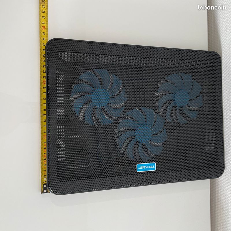 TeckNet Refroidisseur PC Portable 12-17 Pouces | 3 Ventilateurs 118mm, Ports USB, Support Réglable