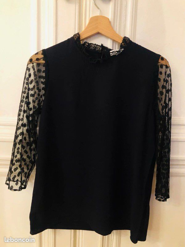 T-shirt Claudie Pierlot En Tencel Et Lin - Taille 36 (FR) Couleur Blanc Bleu