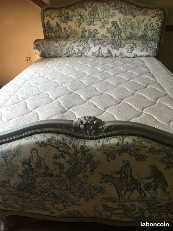 Lit demi corbeille toile de jouy (image 1)