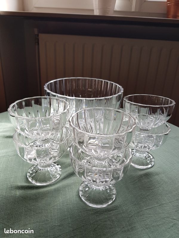 Service à Salade De Fruits En Cristal - Vintage, Sans Marque