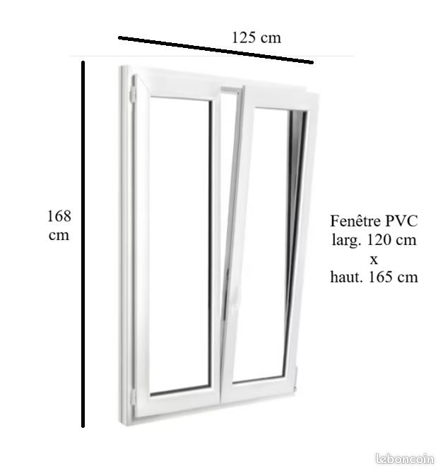 Fenêtre PVC h165 x l 120 cm (image 1)