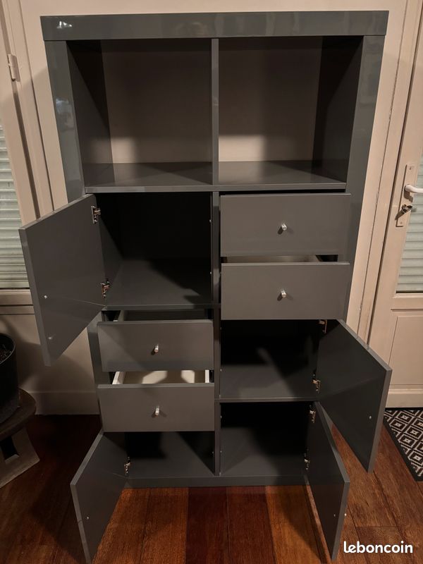 IKEA Kallax 8 cases - laqué gris - Excellent état (image 6)