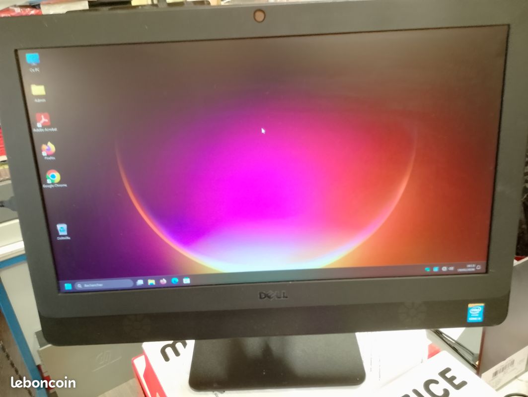 Dell tout en un 20’’, i5-4e/8G ram/128G/DVD rom/ssd/win11Pro/Pack office prêt a l’utiliser (image 1)