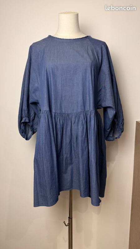 Robe Zara 100% Coton Taille S/38 - Couleur Bleu, état Excellent Comme Neuve