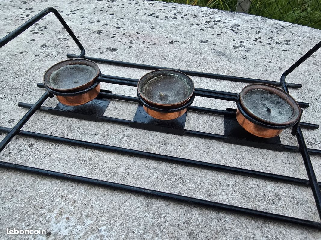 Ancien Chauffe plat Réchaud ancien cuivre Stockli Nestal Swiss Made