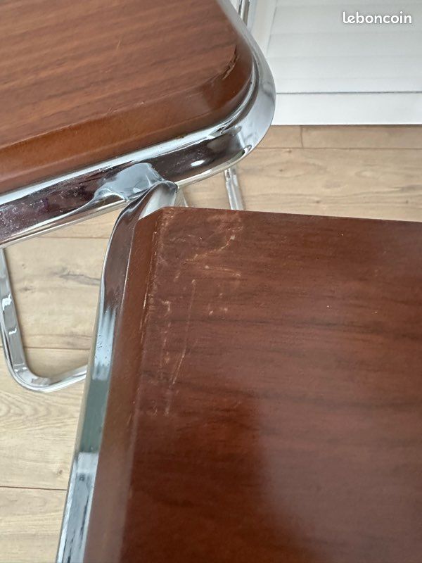 Lot de 3 Tables Gigognes Vintage – Style Bauhaus / Années 70 (image 5)