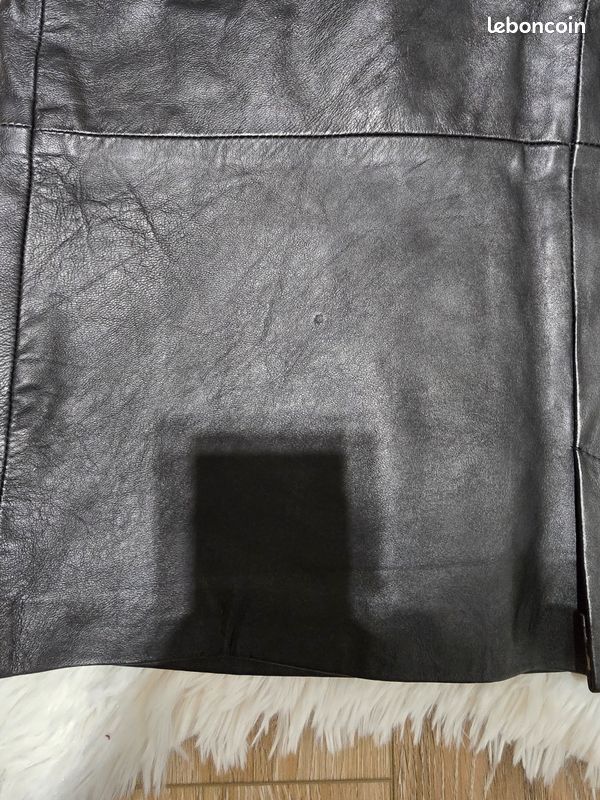 Jupe en cuir véritable vintage taille 44 (image 4)
