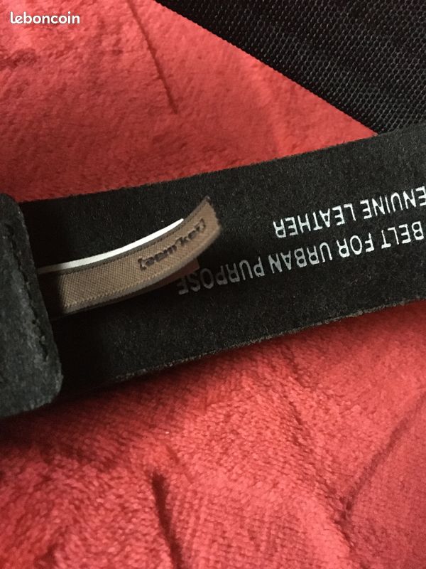 Belle ceinture vrai cuir noir et toile AEM'KEI pour homme (image 7)