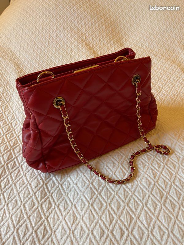 Sac rouge matelassé (image 3)