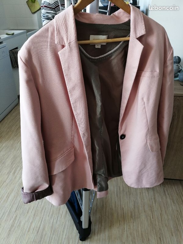 Veste de tailleur rose poudrée (image 4)