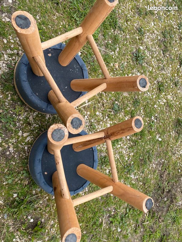 Tabouret pouf en bois (image 3)