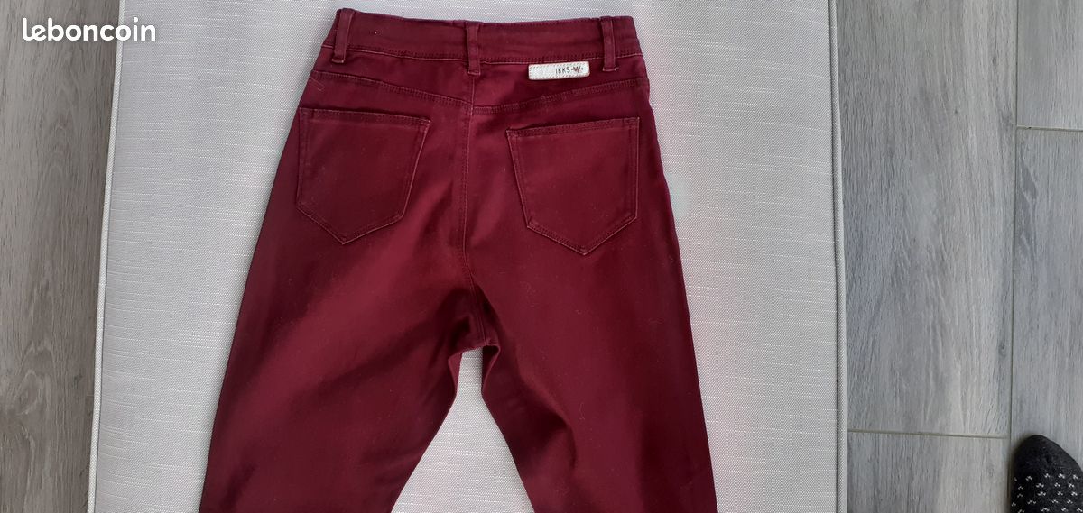 Pantalon Slim IKKS Fille Taille 12 Ans - Rose, Coton/élasthanne, Occasion Très Bon état