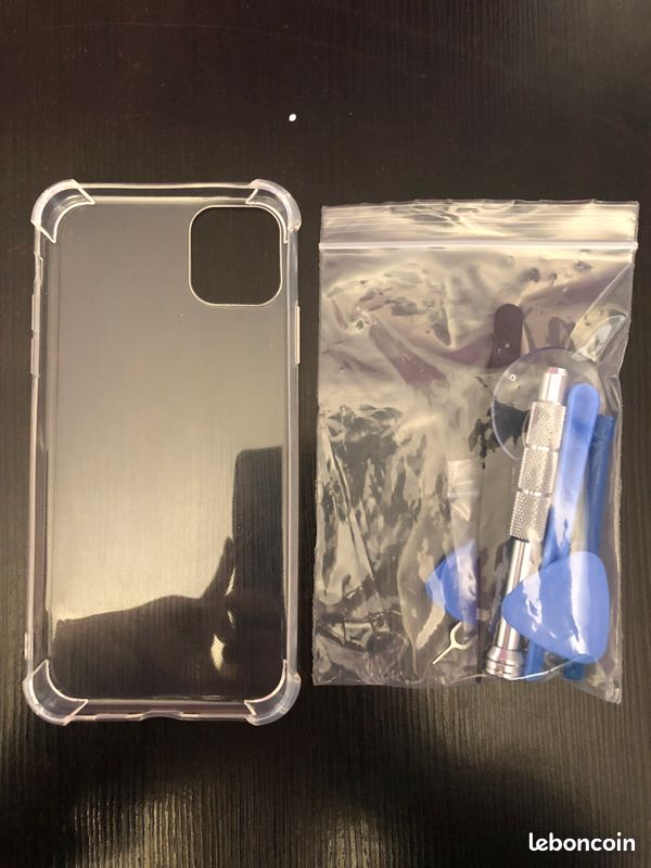 Ecran neuf iphone 11 pro max (6.5) kit complet avec joint d'étanchéité, coque transparente avec bumper, verre trempée et outils (image 5)