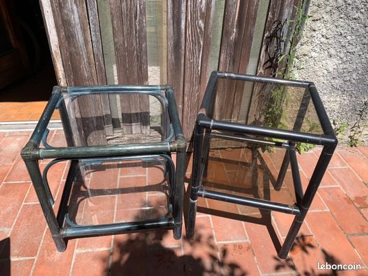 Tables basses noirs en verre (image 1)