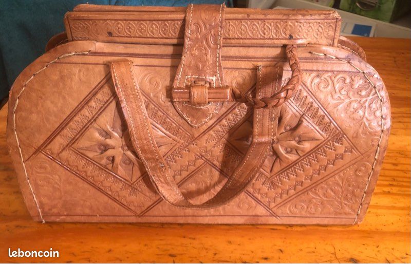 Sac en cuir marocain année 1950 (image 1)