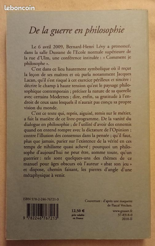 De La Guerre En Philosophie - Lévy Bernard-Henri (image 4)