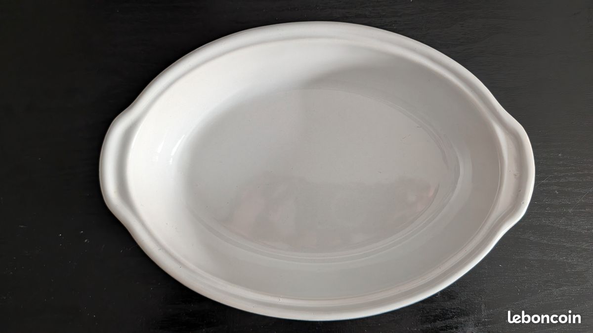 Lot 3 plats à four ovales céramique Emile Henry bleu (31 cm, 26 cm, 21 cm) (image 4)