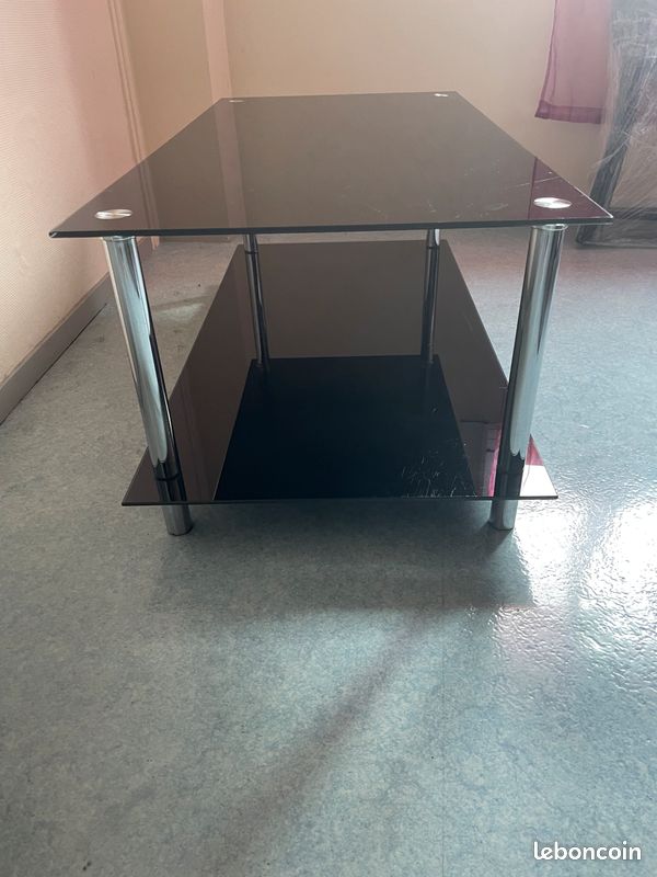 Meuble TV en verre noir (image 3)