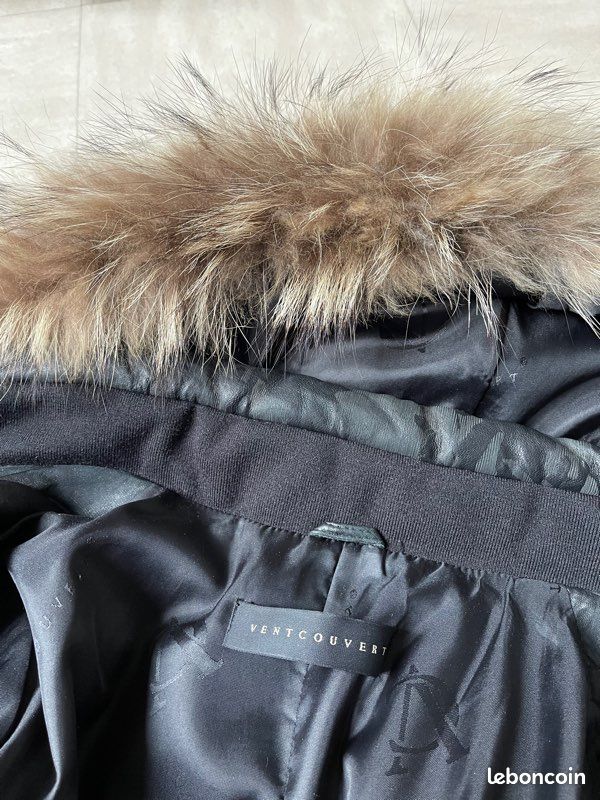 Doudoune cuir noir Ventcouvert T38 (image 5)