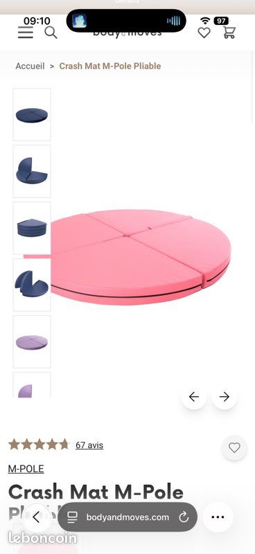 Barre de Pole Dance X-POLE XPERT Chrome (Spinning & Statique), Crash Mat 10cm et extension 50cm (image 2)