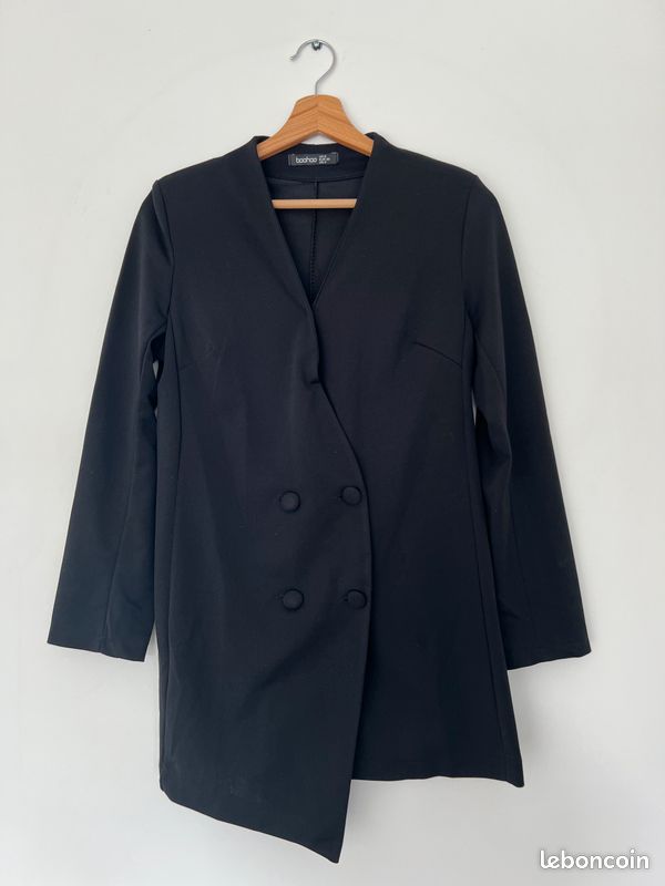 Blazer Vetement Boohoo Femme Suits Blazer Tissé Ajusté à Dos