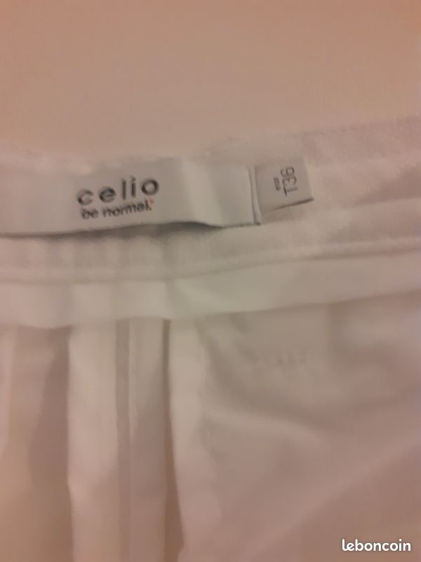 Bermuda chino en coton stretch, blanc, taille 36 (image 2)