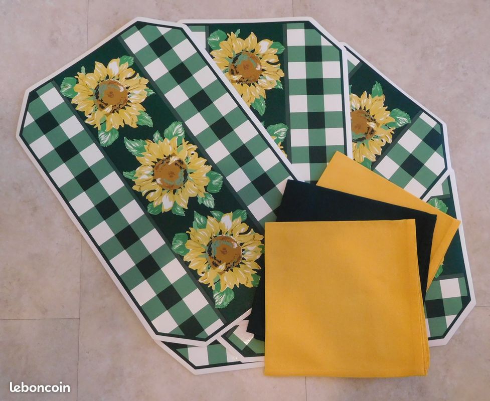 Sets de table "tournesols" et serviettes (image 3)