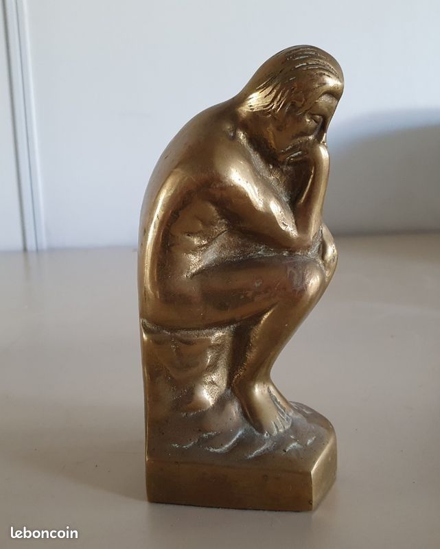 Statuette Le Penseur Auguste Rodin Bronze Sculpture Décoration Bureau Réduction (image 2)