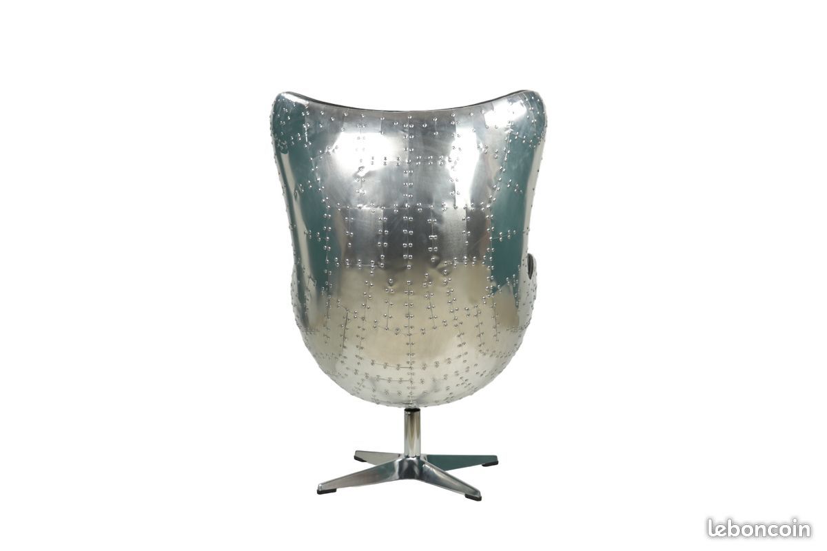 Fauteuil Aviateur pivotant en cuir - Livraison Offerte (image 4)