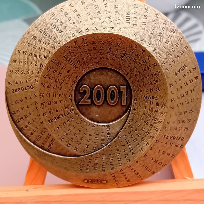 Médaille Bronze – Calendrier 2001, Monnaie De Paris, Collection