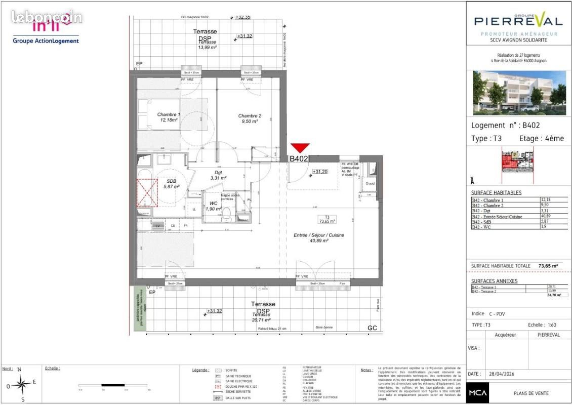 Appartement 3 pièces 73 m² (image 3)