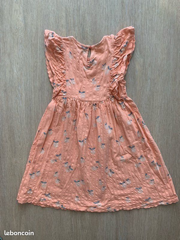 Robe fille 10 ans tons orange motifs abricots Vertbaudet (image 2)