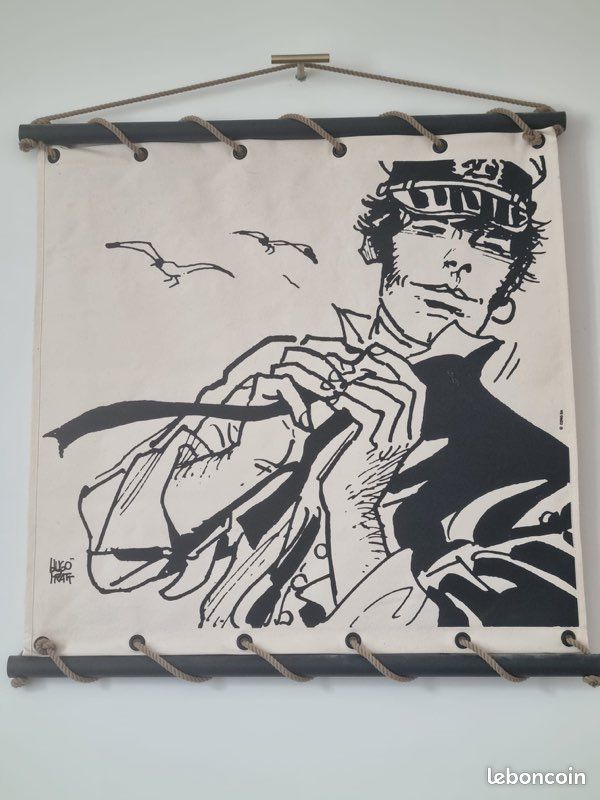 Hugo Pratt : Corto Maltese - Corto à Venise : Panneau décoratif mural en lin Hugo Pratt : Corto Maltese - Corto à Venise : Panneau décoratif mural en lin