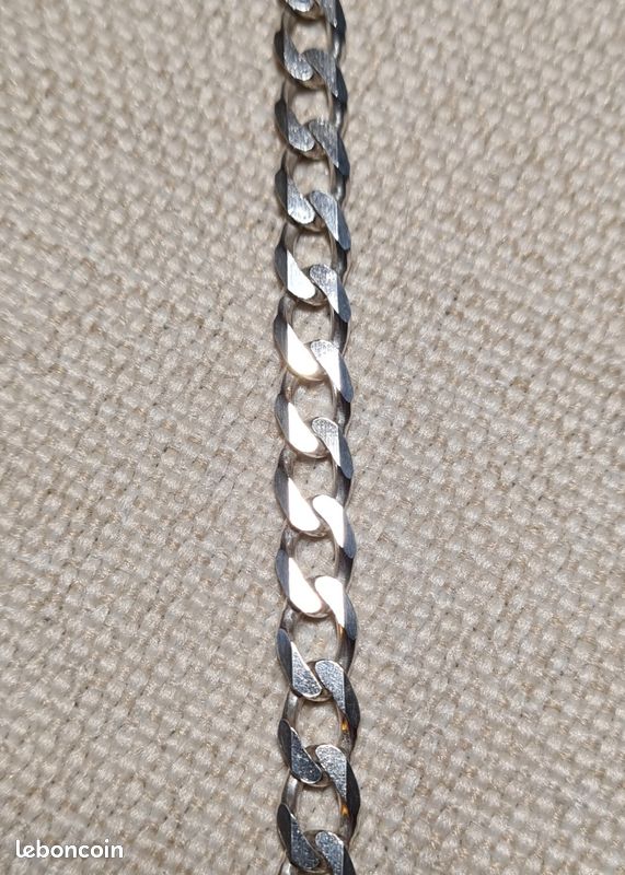 Bracelet Maille Gourmette En Argent Massif 925 - Très Bon état - Occasion