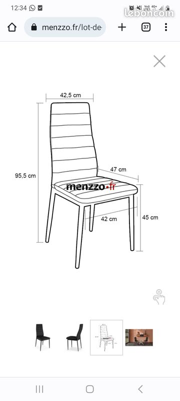 Chaise marron MENZZO (image 3)