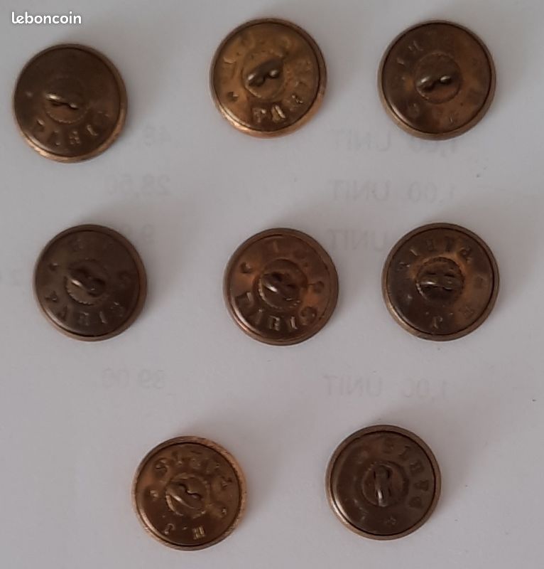 8 boutons dorés décor fleur de lotus (image 4)