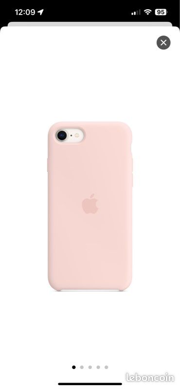 Coque silicone iPhone SE - Rose craie (image 1)