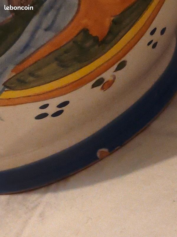 Ancien pichet / cruche poterie Francaise / décors peints a la main H20cm (image 5)