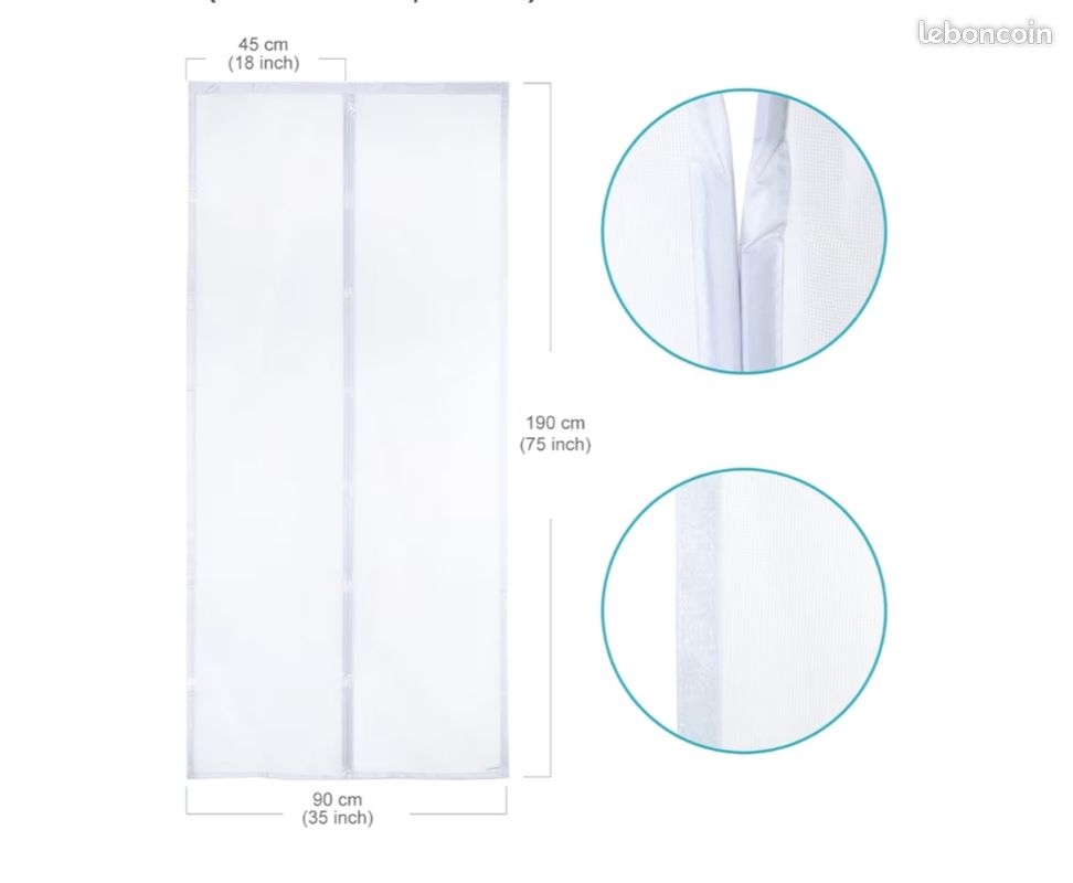 Moustiquaire Magnétique VP Pour Porte – Fermeture Automatique, Taille 120x210 Cm