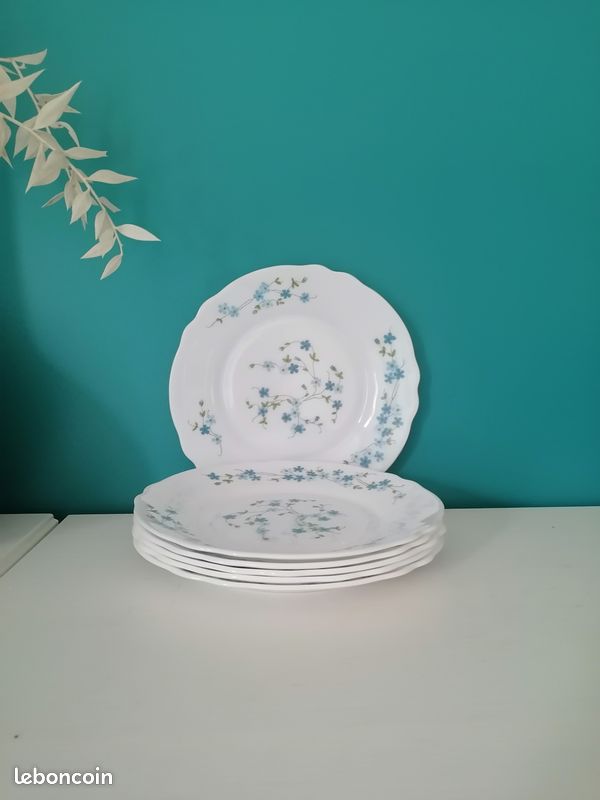 Lot26 De 6 Petites Assiettes Plates Vintage Mint Arcopal France Esso D 195 Cm Imgx1200 4348