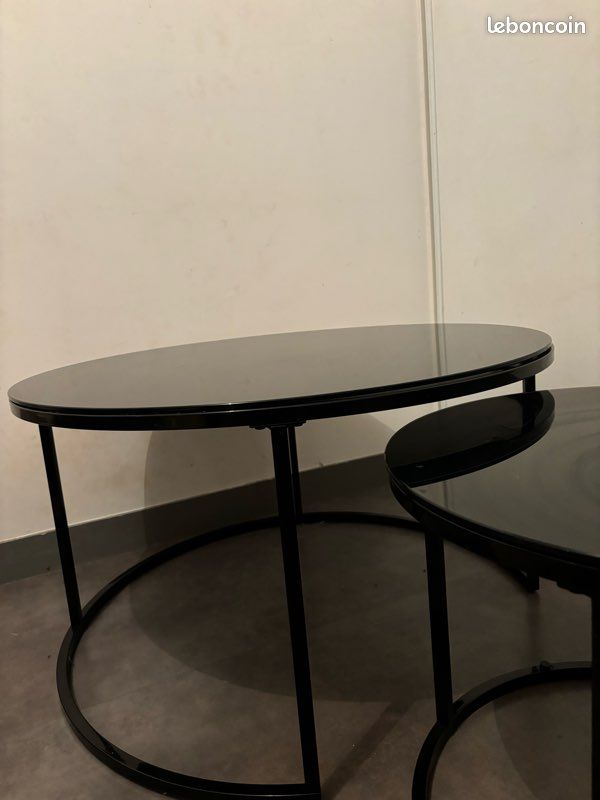 Duo table basse noir ronde (image 2)