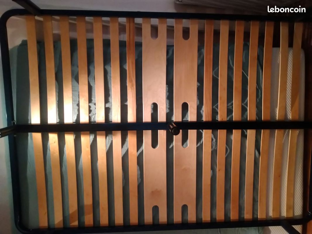 Lit deux personnes, matelas avec sommier (image 2)