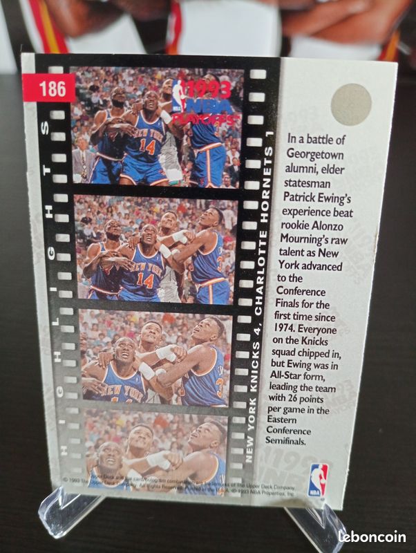 Carte New York Knicks – East Semi Finals Playoffs – Upper Deck 1994 #186 (image 3)