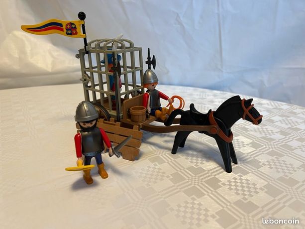 Lot Playmobil Vintage Médiéval 1993 - Drapeau Jaune, Chevaliers, Château - Occasion